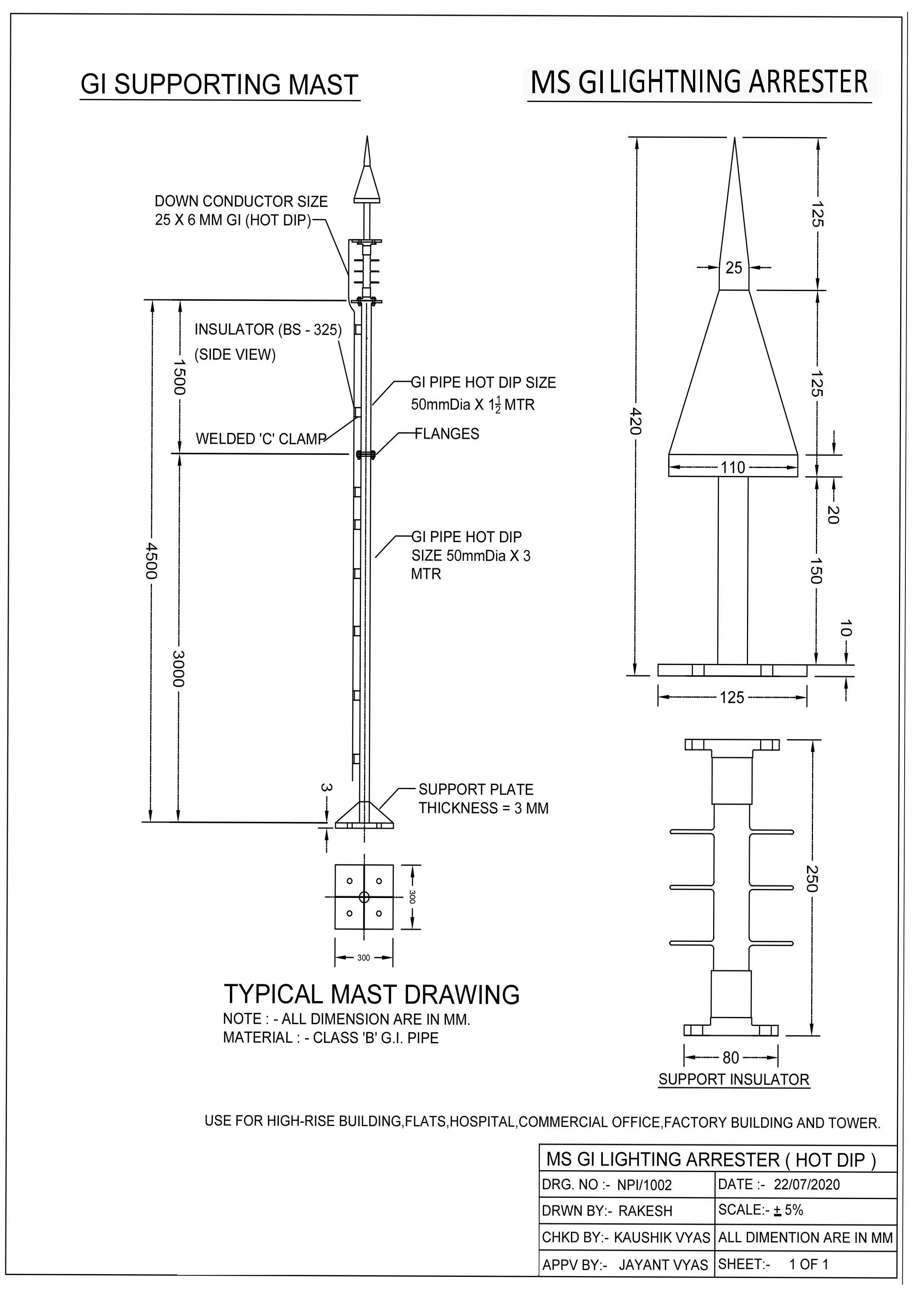 Building Lightning Arrester In Gujarat, Conventional Type Lightning Arrester
In Gujarat